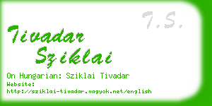 tivadar sziklai business card